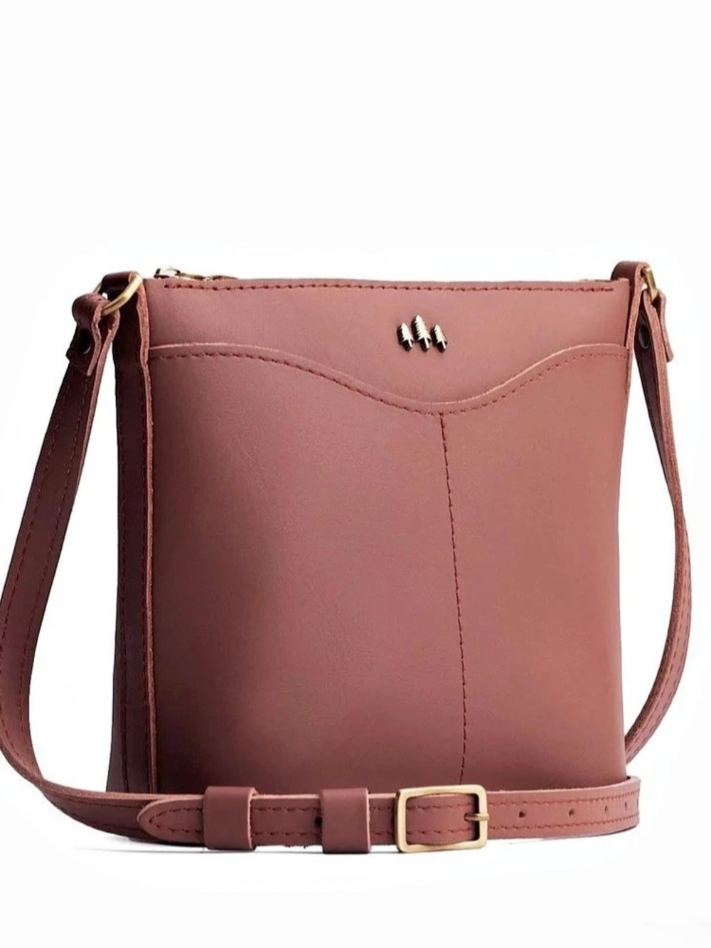 Portland Leather “Cypress” Crossbody Leather Crossbody Bag in “sun-kissed” (dust
